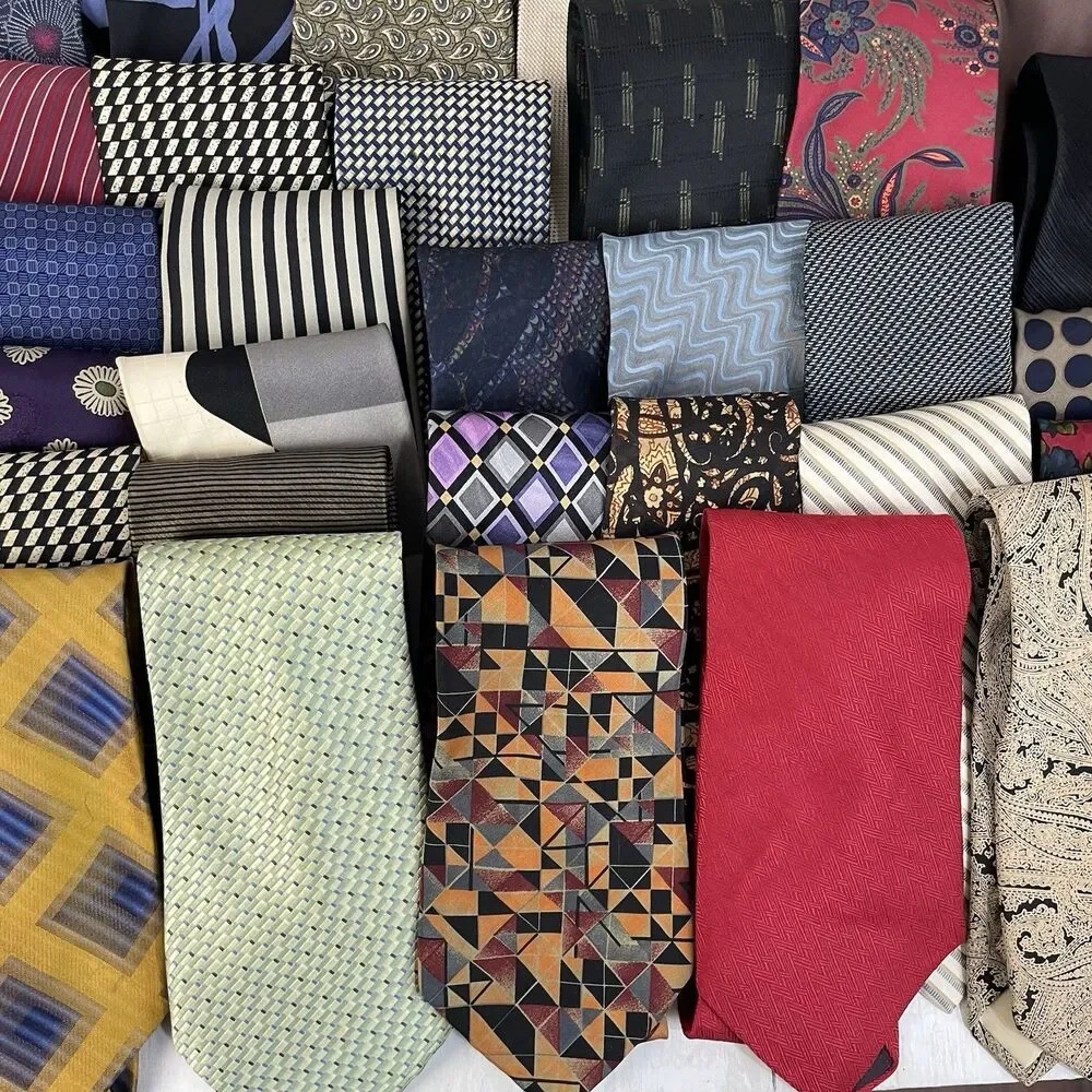 Huge Lot Bundle Mens Neck Ties 62 - 100% Silk Various Brands Vintage & Modern
